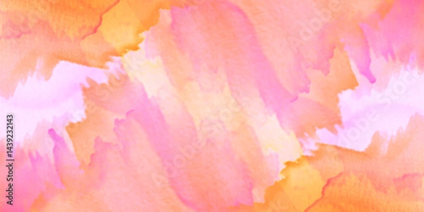 Obraz Abstract Pattern multicolored hues filling the top quarter, Vibrant Watercolor Gradient, Watercolor Splash Background for Advertising and Banner, ideal for creative and modern designs.