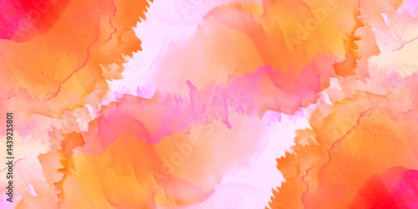 Obraz Abstract Pattern multicolored hues filling the top quarter, Vibrant Watercolor Gradient, Watercolor Splash Background for Advertising and Banner, ideal for creative and modern designs.