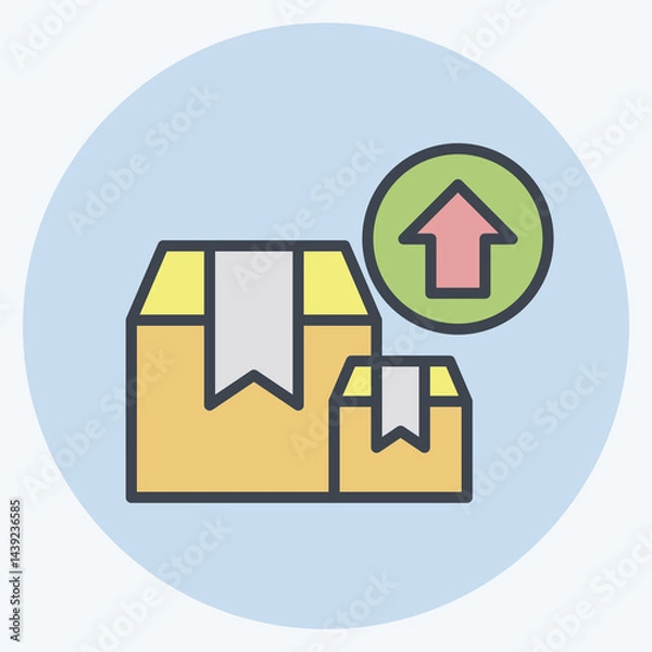 Fototapeta Icon Box. related to Industry symbol. color mate style. design editable