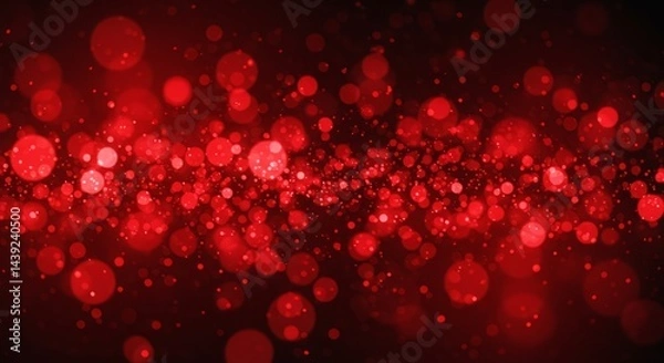 Fototapeta Abstract red bokeh background with sparkling light effects and particles