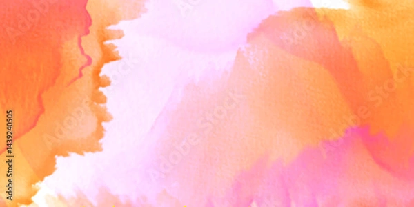 Obraz Abstract Pattern multicolored hues filling the top quarter, Vibrant Watercolor Gradient, Watercolor Splash Background for Advertising and Banner, ideal for creative and modern designs.