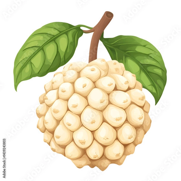 Fototapeta Closeup image of round beige fruit with bumps