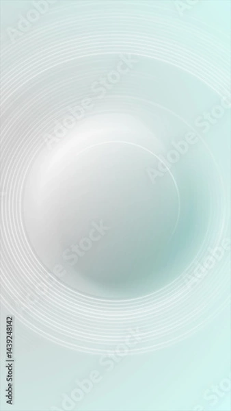 Fototapeta Grey blue blurred 3d circle and radial lines abstract minimal geometric background