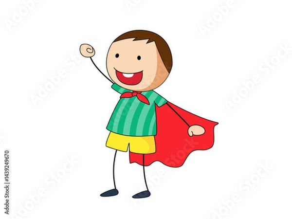 Fototapeta A Child's Imagination Transforms Them Into A Mighty Superhero