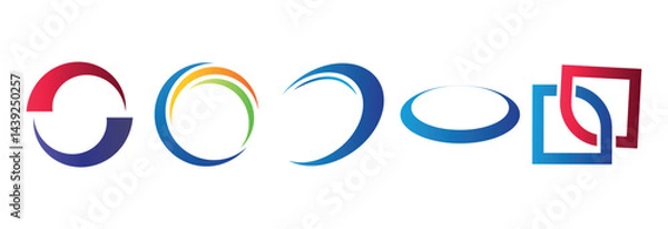 Fototapeta Circle abstract, logo, global, abstract, business, company, corporation, infinity, Set of round icon symbol vector design. sphere circle abstract logo