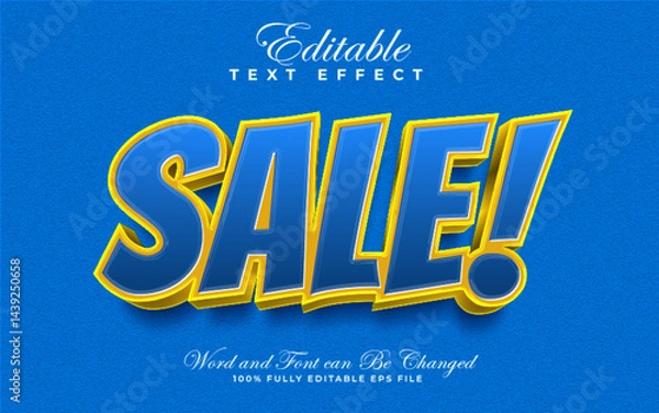 Fototapeta Vector Sale editable text effect in embossed style
