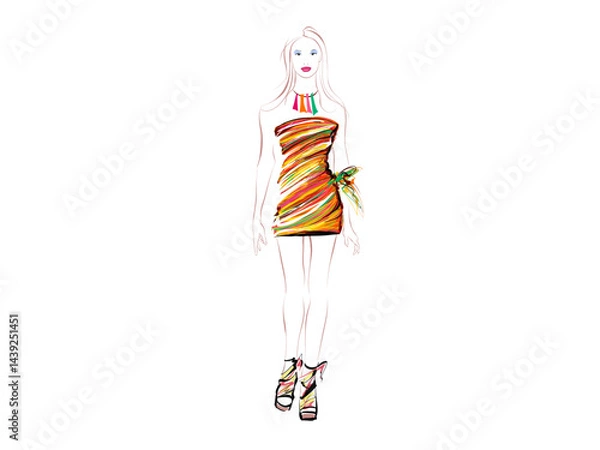 Fototapeta Striking Fashion Design a Vibrant Array of Artistic Expression