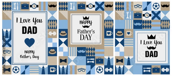 Obraz Happy Fathers Day Posters collection