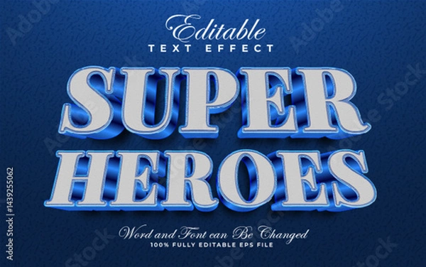 Fototapeta Super Heroes editable text effect in textured style