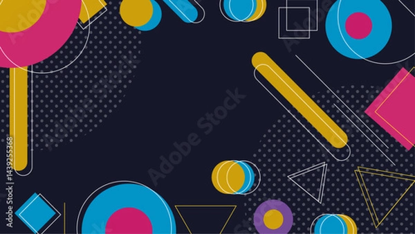 Obraz pattern colourful memphis style retro background or retro 80s wallpaper vector