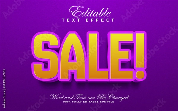 Fototapeta Vector Sale editable text effect in textured style