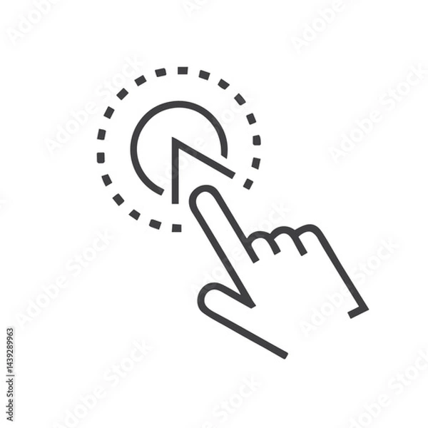 Obraz Mouse Cursor Click Icon for Web Interface Design - Ideal for Online Tutorials, Interactive Applications, Website Development and Digital Learning Materials