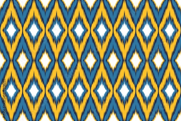 Obraz Ethnic ikat seamless pattern abstract pattern vector design for fabric block print