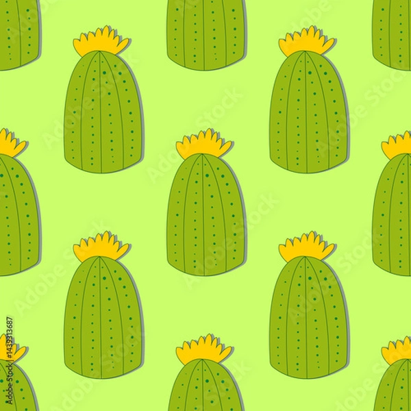 Fototapeta Seamless pattern with the image of a cactus. Vector illustration