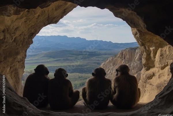 Fototapeta Primate in primordial habitat, wildlife