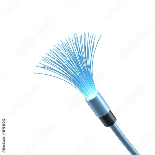 Fototapeta Single Fiber Optic Cable High Speed Internet Data Transmission