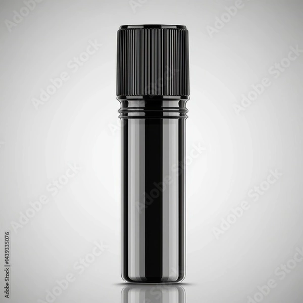 Obraz Elegant Dark Container With Cap for Liquid Material Stock Photo Minimalist Visuals and Shadows