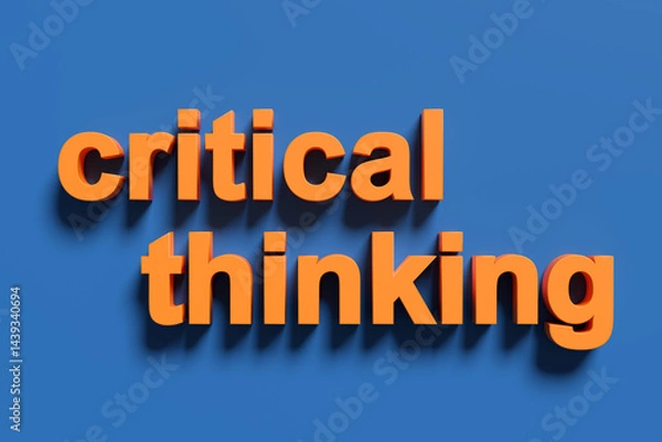 Fototapeta Critical thinking banner promoting education and problem solving