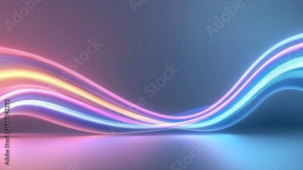 Obraz Neon Lights Abstract, Vibrant Motion Background neon lights abstract motion background vibrant wave