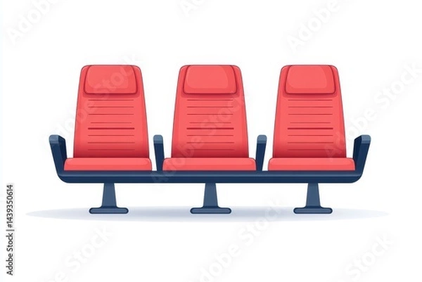 Obraz Red Modern Chairs in Minimalistic Design for Waiting Area Seating