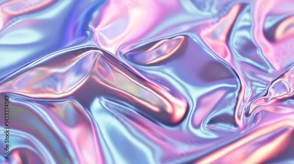 Obraz Exploring the surreal beauty of iridescent metallic textures in a futuristic abstract setting