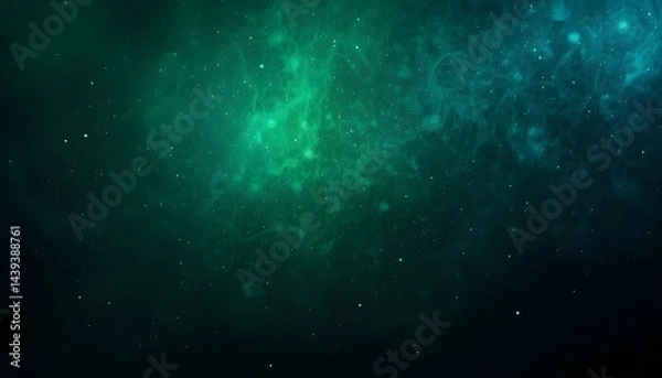 Fototapeta Dark Green Blue Glowing Grainy Gradient Background Noise Texture Backdrop Webpage Header Banner Design