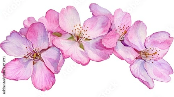 Fototapeta Delicate pink and purple blossoms in a floral arrangement.