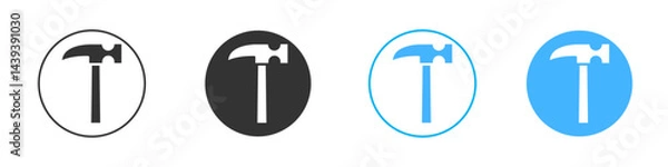 Fototapeta Hammer icon Vector Graphic set