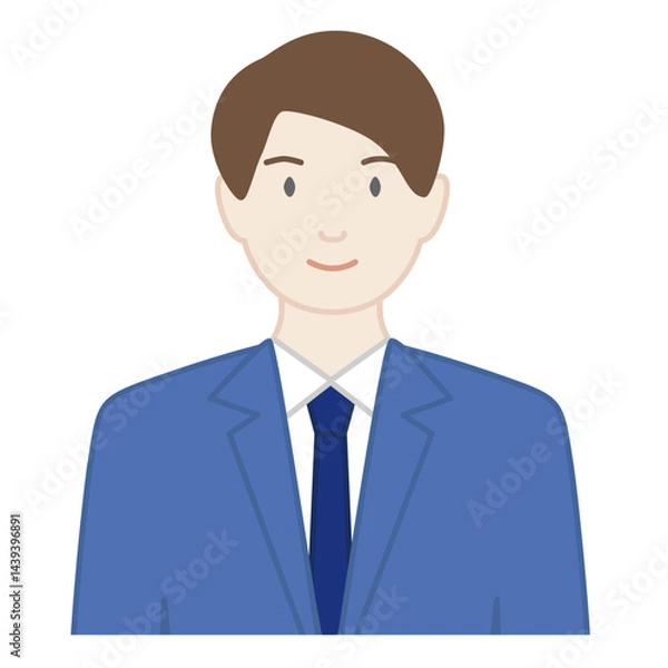 Fototapeta スーツを着た男性が正面を向いているイラスト