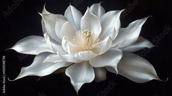 Fototapeta Epiphyllum bloom in elegant isolation