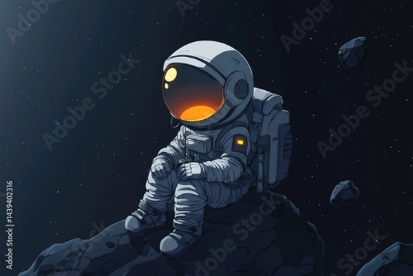 Fototapeta Astronaut contemplating cosmos