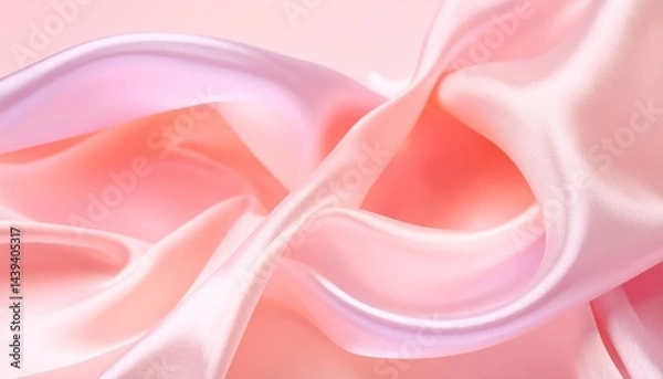 Fototapeta Smooth Pink Silk Fabric Draped Softly Elegant Texture Background