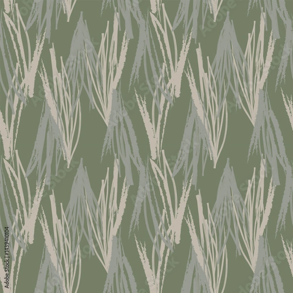 Fototapeta Neutral Colour Tropical Leaf Seamless Pattern Design