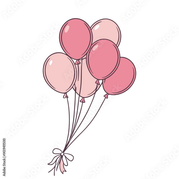 Obraz pink balloon on white background