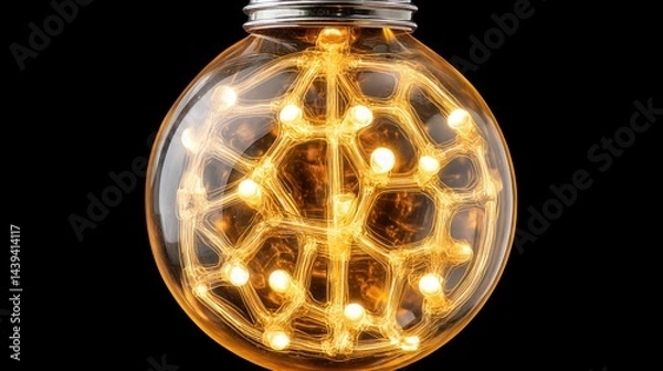 Fototapeta Decorative Light Bulb with Warm Glow and Unique Design, Perfect for Home or Event Decor
