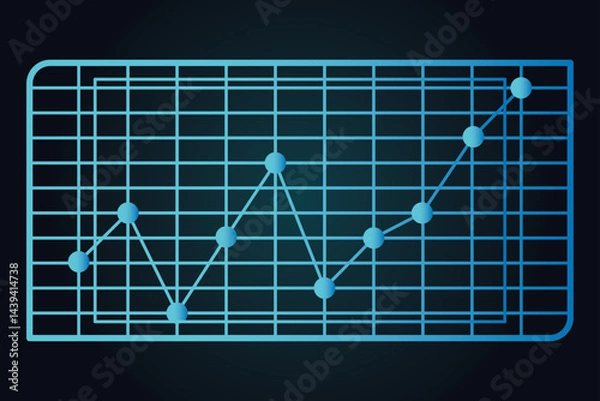 Fototapeta Creative futuristic infographics concept with glowing data charts, neon graphs, digital tech dashboards, 3D elements, modern data visualization, abstract technology layouts, sci-fi information design,