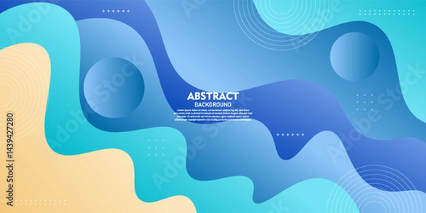 Obraz Colorful geometric business banner design. Creative banner design with wave and circle shape as template. Simple design on horizontal banner. Vector Eps10
