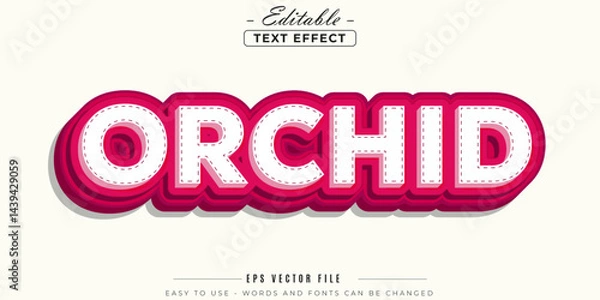 Fototapeta Orchid text style, editable text effect.