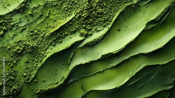 Obraz Abstract green matcha tea texture with minimal design and ample empty space for branding.  