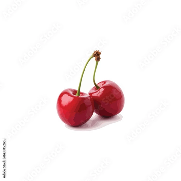 Fototapeta Fresh cherry vector image in 3D