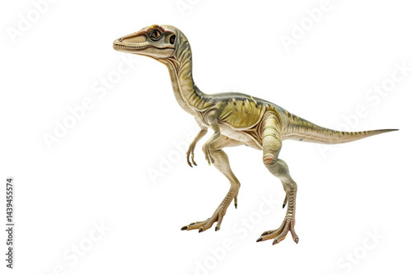 Fototapeta Exploring Compsognathus: A Jurassic Journey Isolated On White Background.