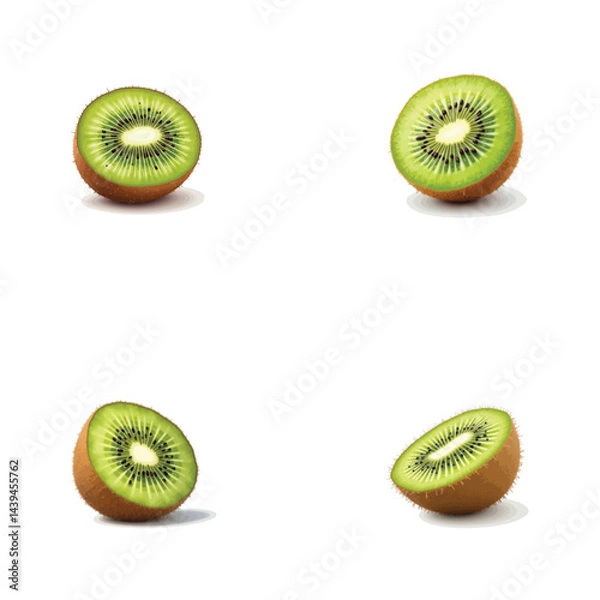 Fototapeta Fresh kiwi vector image in 3D