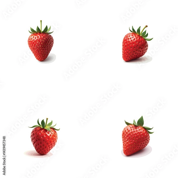 Fototapeta Fresh strawberry vector image in 3D