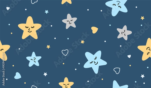 Obraz Cute stars pattern background vector design