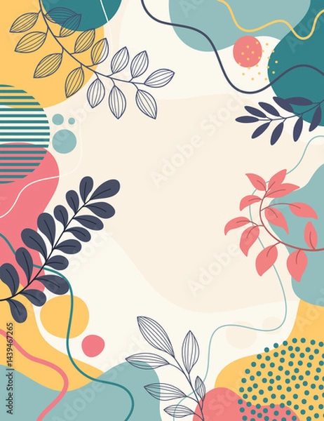 Obraz Hand drawn color lines art background design.