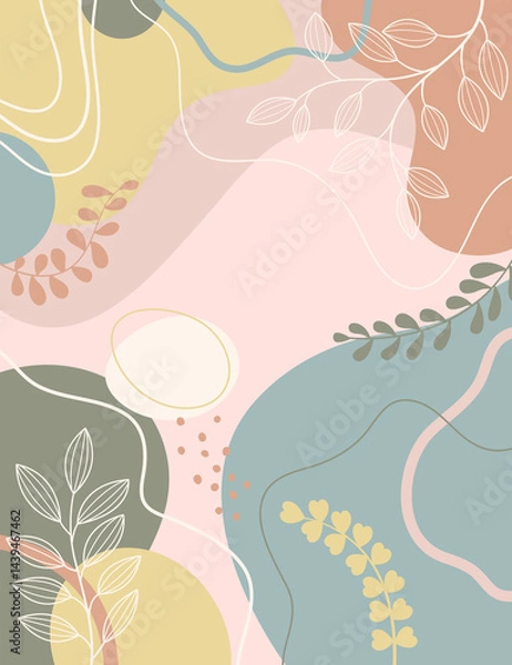 Obraz Hand drawn color lines art background design.