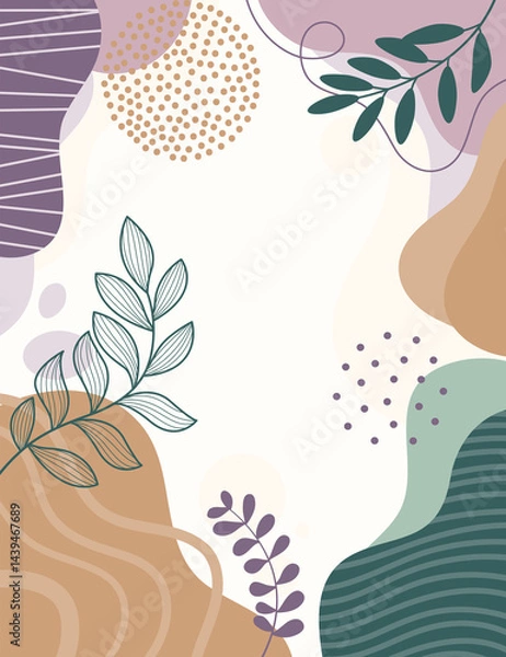 Obraz Hand drawn color lines art background design.