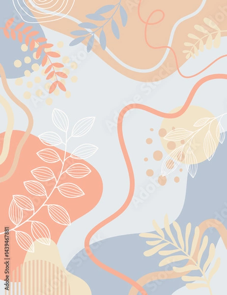 Obraz Hand drawn color lines art background design.