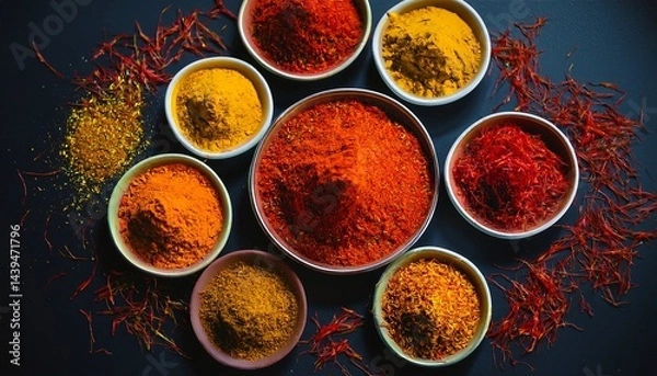 Obraz spices on black background