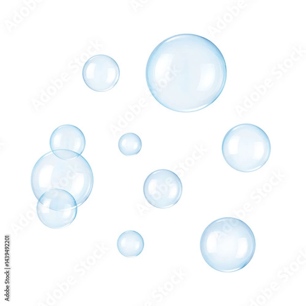 Obraz blue bubble isolated on transparent background